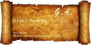Glatz Avarka névjegykártya